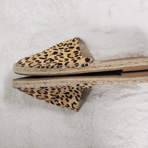 Gap Brown Leopard Hair on Hide Jute Sole Slip On Espadrille Size 11 - Picture 7 of 16